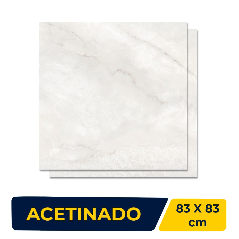Porcelanato Acetinado 83x83cm Caixa 2,07 Onix Ice Retificado - AR83105