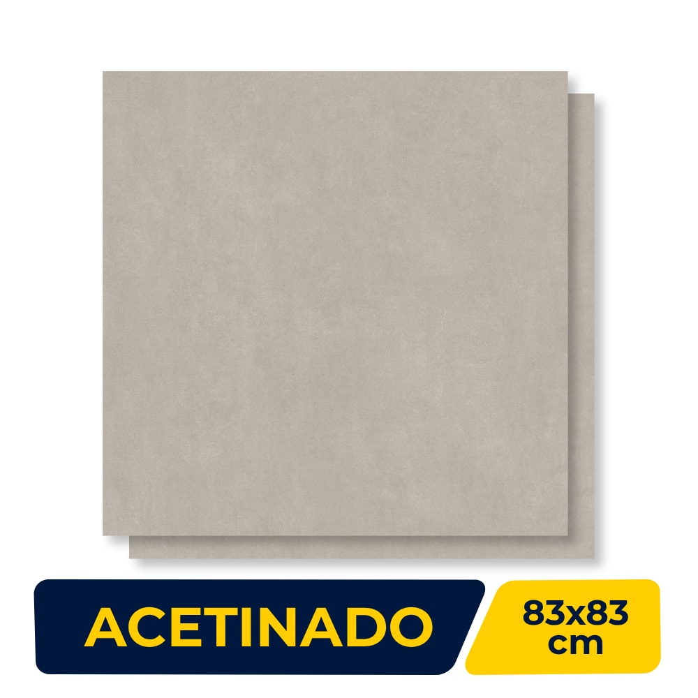 Porcelanato Acetinado 83x83cm Caixa 2,07m² Damme Cimento Gris Retificado - AR83097