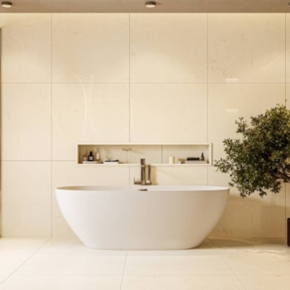 Porcelanato Acetinado 83x83cm Caixa 2,07m² Damme Crema Marfil Retificado - AR83296