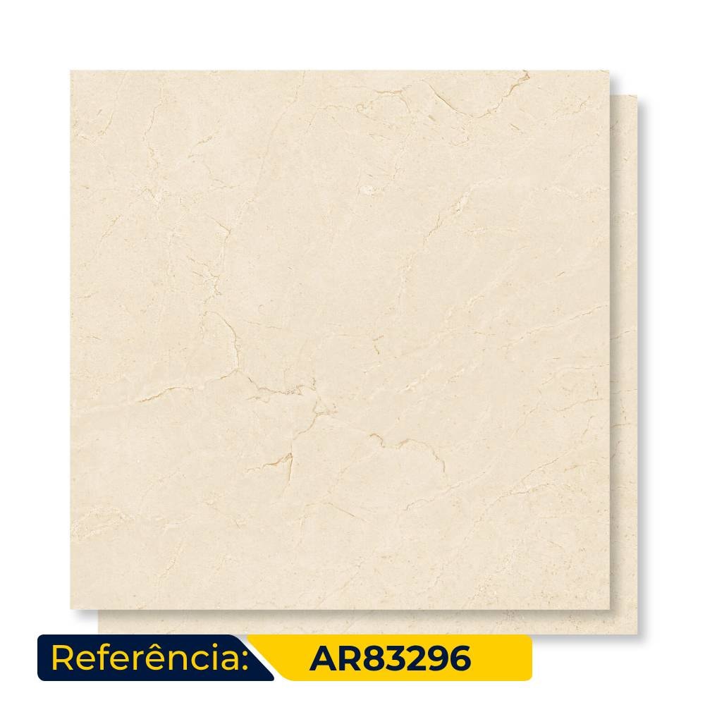 Porcelanato Acetinado 83x83cm Caixa 2,07m² Damme Crema Marfil Retificado - AR83296