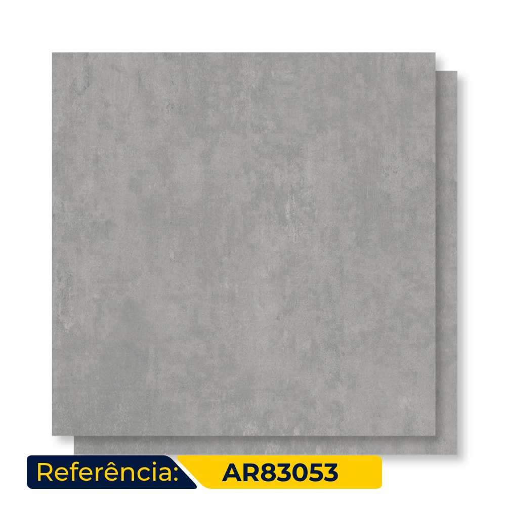 Porcelanato Acetinado 83x83cm Caixa 2,07m² Damme Soho Grigio Retificado - AR83053
