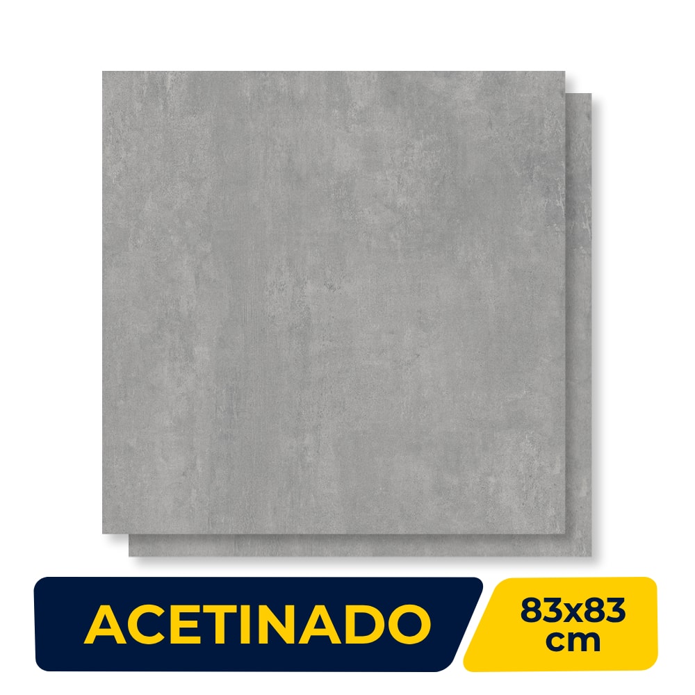 Porcelanato Acetinado 83x83cm Caixa 2,07m² Damme Soho Grigio Retificado - AR83053