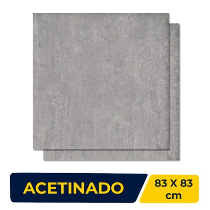 Porcelanato Acetinado 83x83cm Caixa 2,07m² Damme Soho Grigio Retificado - AR83053