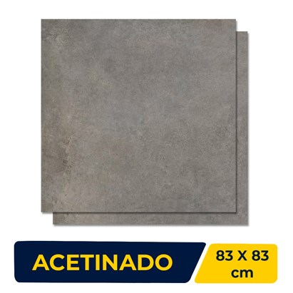Porcelanato Acetinado 83x83cm Caixa 2,07m² Damme Stone Chumbo Retificado - AR83209