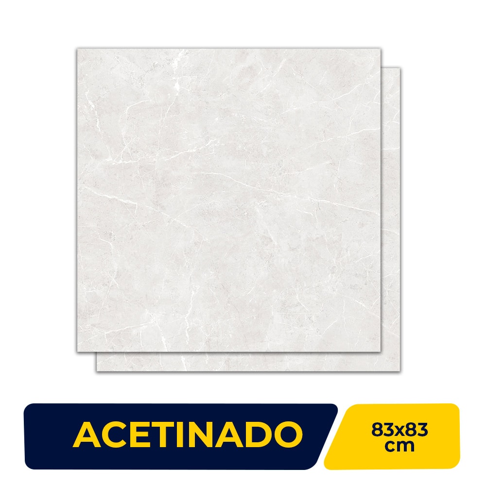 Porcelanato Acetinado 83x83cm Caixa 2,07m² Magdal Ice Retificado - AR83185