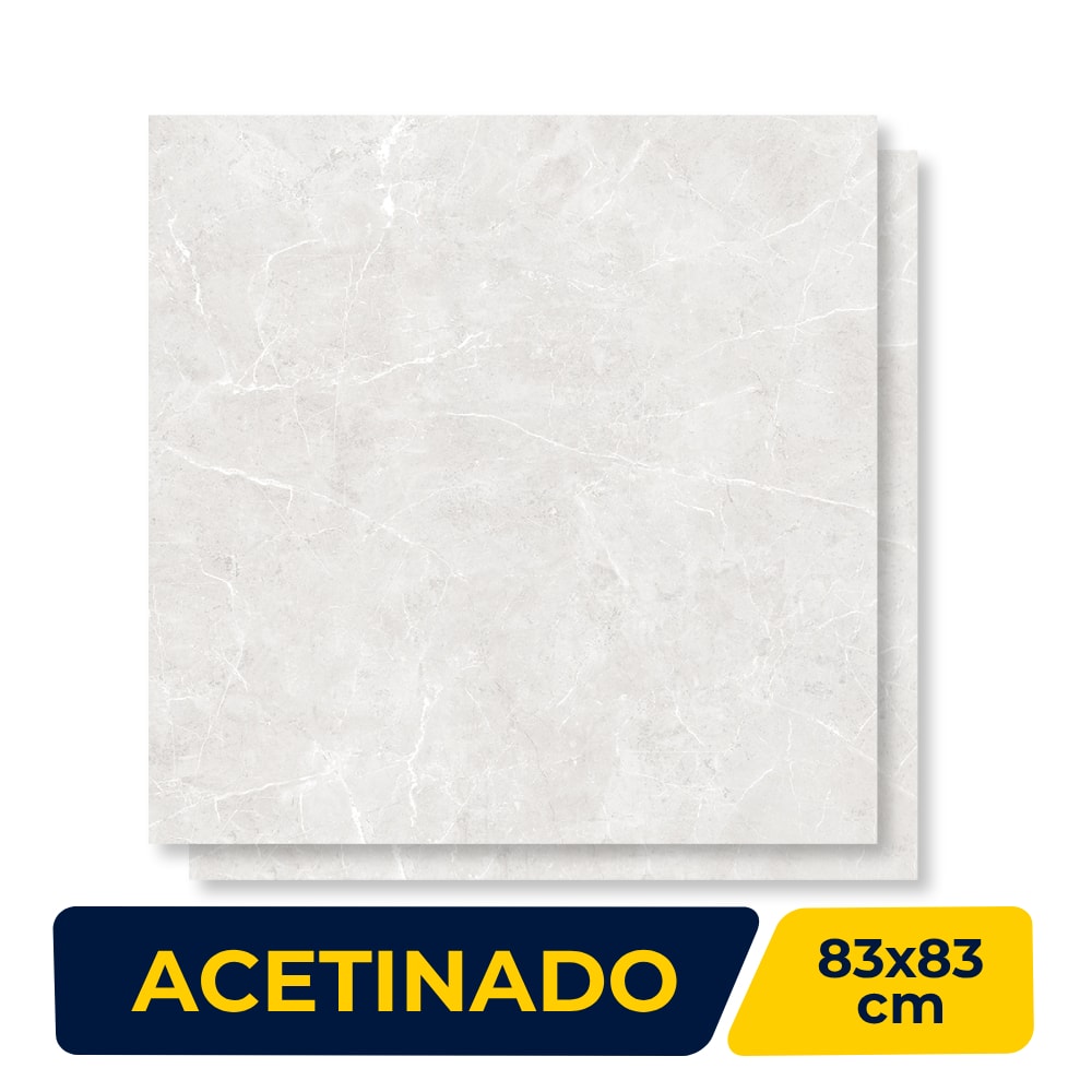 Porcelanato Acetinado 83x83cm Caixa 2,07m² Magdal Ice Retificado - AR83185