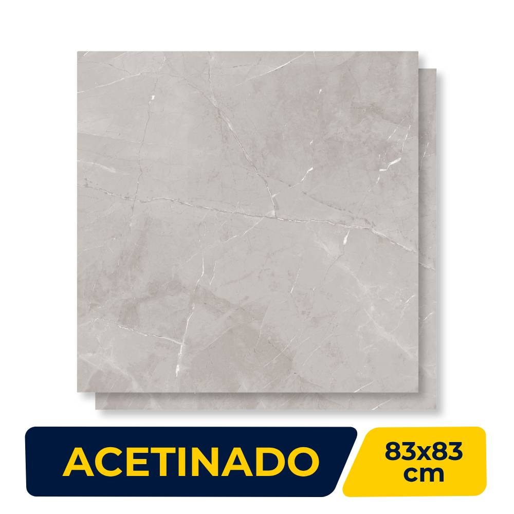 Porcelanato Acetinado 83x83cm Caixa 2,73m² Castelli Abruzzo Gray Satiny Plus Retificado - 70540
