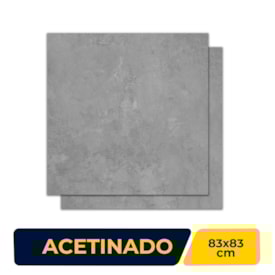 Porcelanato Acetinado 83x83cm Caixa 2,73m² Embramaco District Gray Plus Retificado - 83027