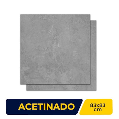 Porcelanato Acetinado 83x83cm Caixa 2,73m² Embramaco District Gray Plus Retificado - 83027