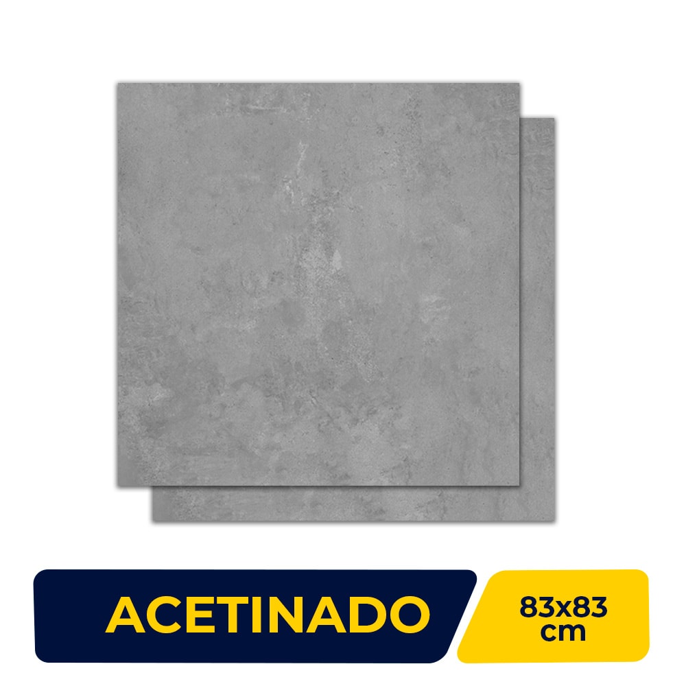 Porcelanato Acetinado 83x83cm Caixa 2,73m² Embramaco District Gray Plus Retificado - 83027
