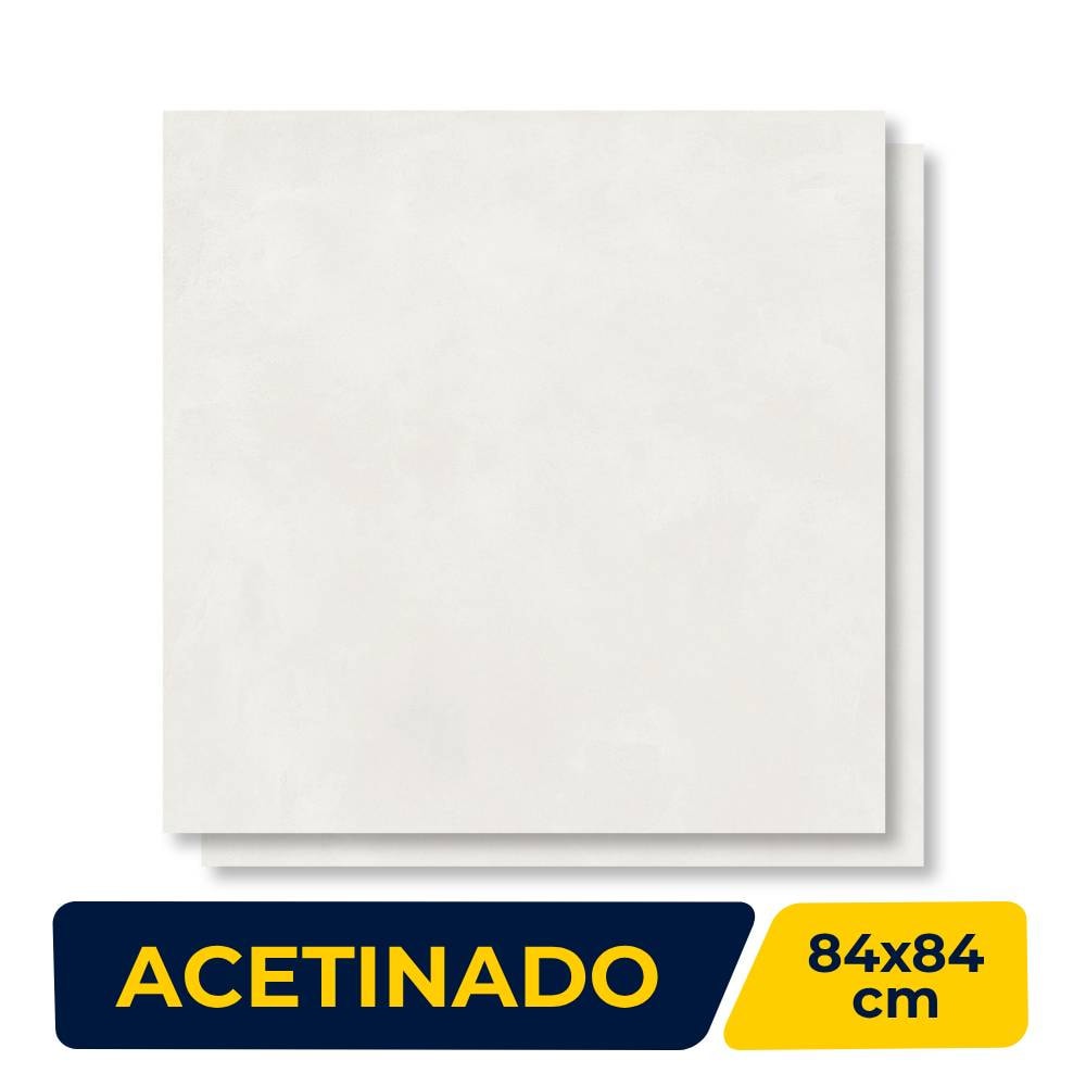Porcelanato Acetinado 84x84cm Caixa 2,80m² Delta Barcelona Off White Retificado - 3023