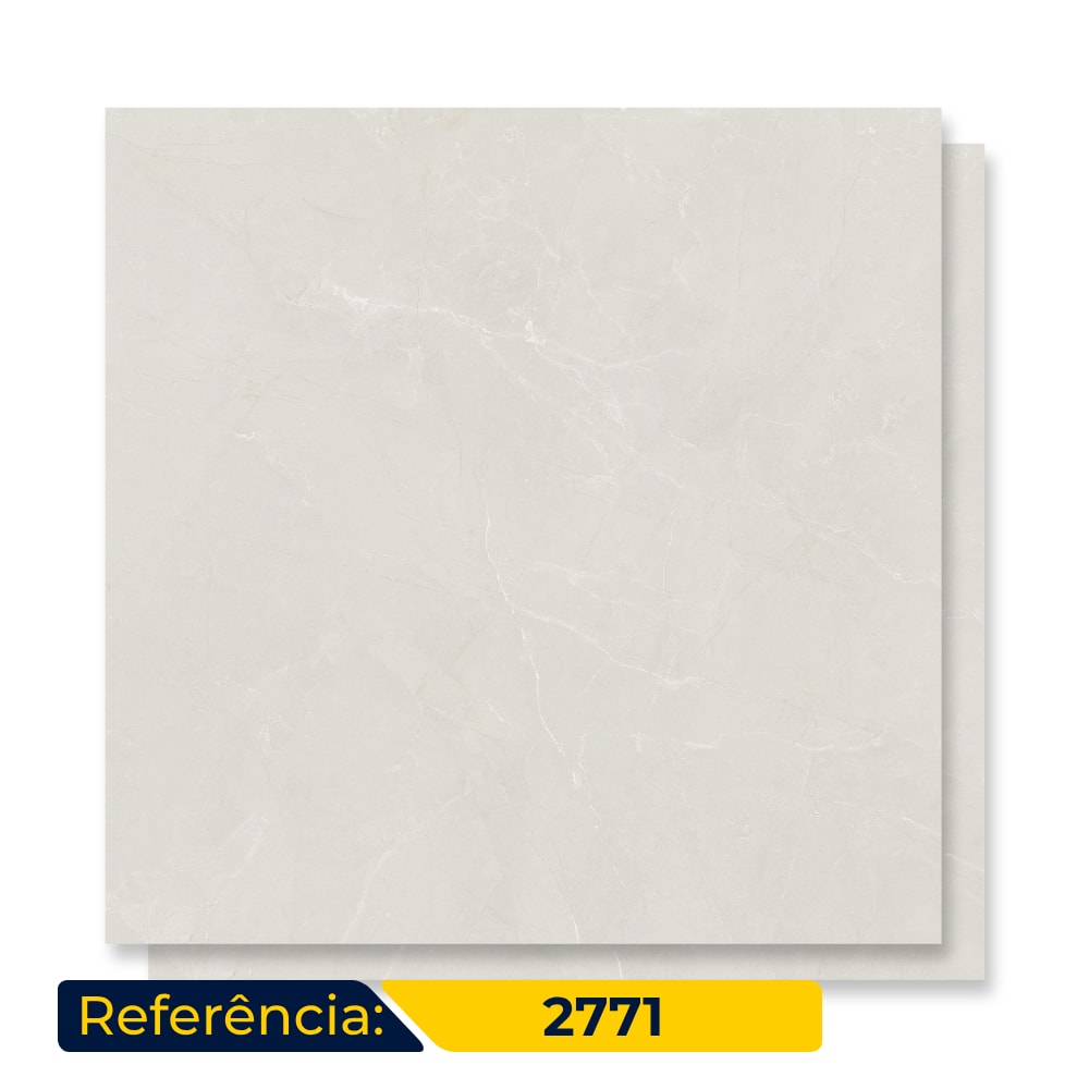 Porcelanato Acetinado 84x84cm Caixa 2,80m² Delta Granada Off White Retificado - 2771