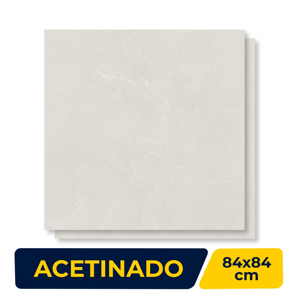 Porcelanato Acetinado 84x84cm Caixa 2,80m² Delta Granada Off White Retificado - 2771