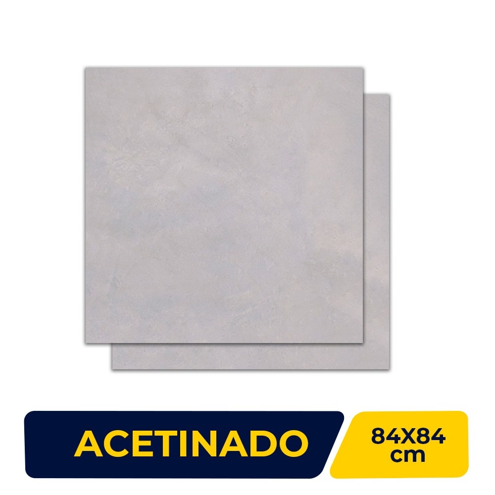 Porcelanato Acetinado 84x84cm Caixa 2,80m² Delta Madrid Plata Retificado - 2204