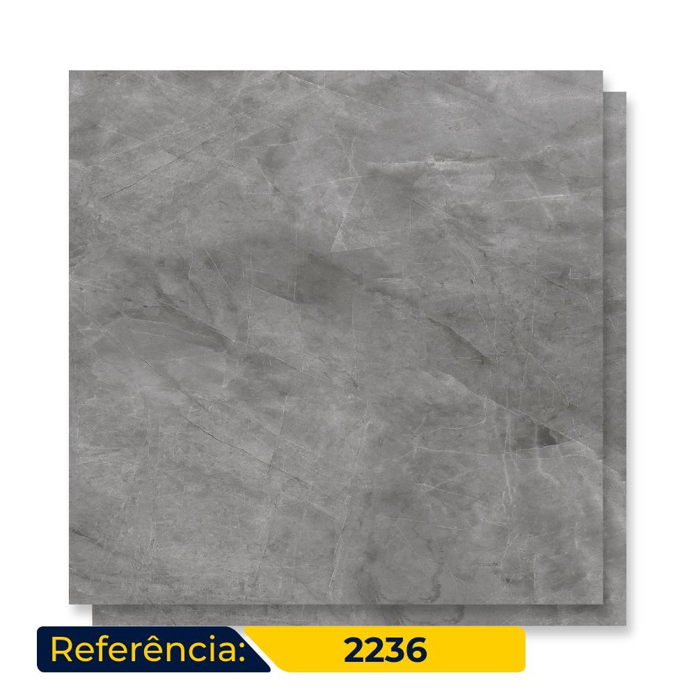Porcelanato Acetinado 84x84cm Caixa 2,80m² Delta Pulpis Grafite Retificado - 2633