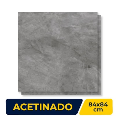 Porcelanato Acetinado 84x84cm Caixa 2,80m² Delta Pulpis Grafite Retificado - 2633