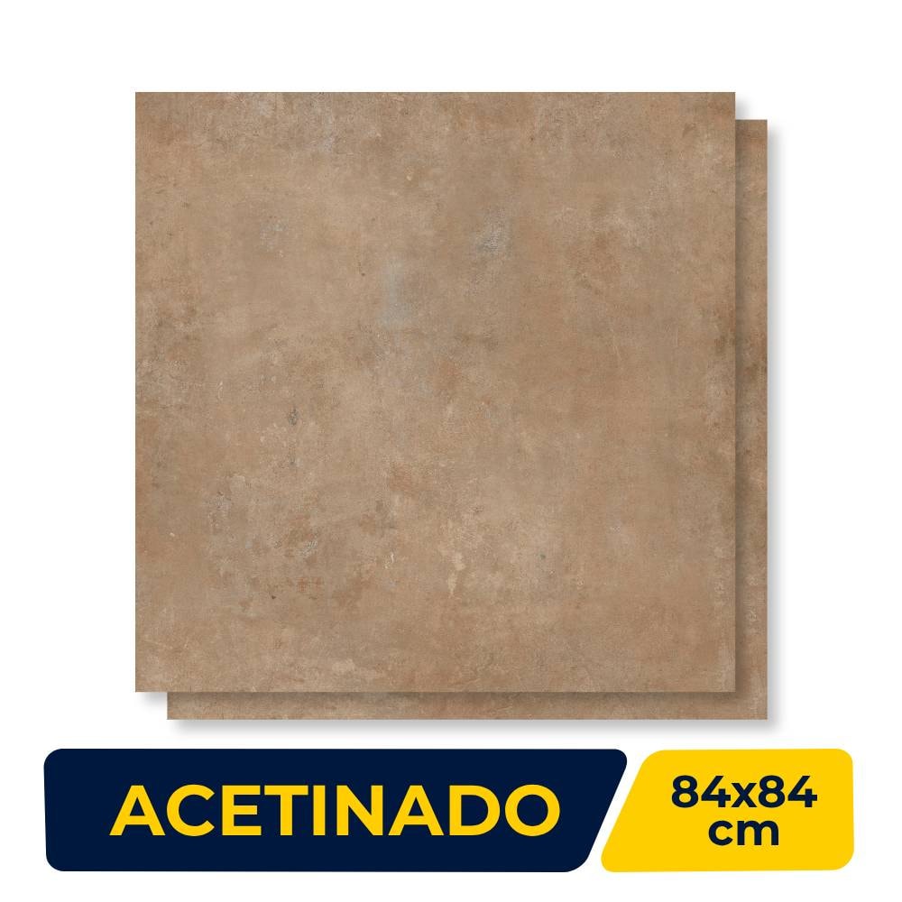 Porcelanato Acetinado 84x84cm Caixa 2,80m² Delta Terrae Moca Retificado - 3040