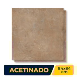 Porcelanato Acetinado 84x84cm Caixa 2,80m² Delta Terrae Moca Retificado - 3040