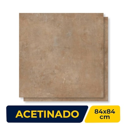 Porcelanato Acetinado 84x84cm Caixa 2,80m² Delta Terrae Moca Retificado - 3040