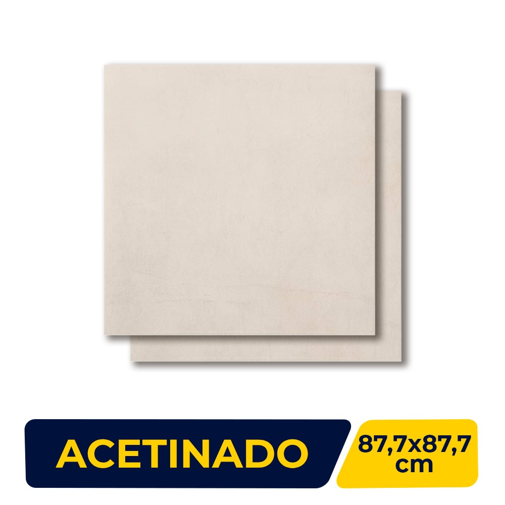 Porcelanato Acetinado 87,7x87,7cm Caixa 1,54m² Portinari York WH Retificado - 60327