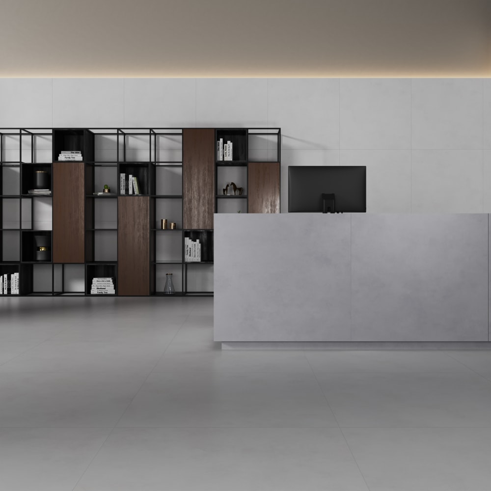 Porcelanato Acetinado 89,5x89,5cm Caixa 2,40m² Incepa Polis Off White Retificado - INC04DI0016