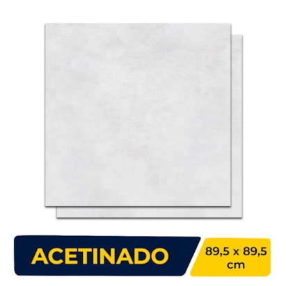 Porcelanato Acetinado 89,5x89,5cm Caixa 2,40m² Incepa Polis Off White Retificado - INC04DI0016