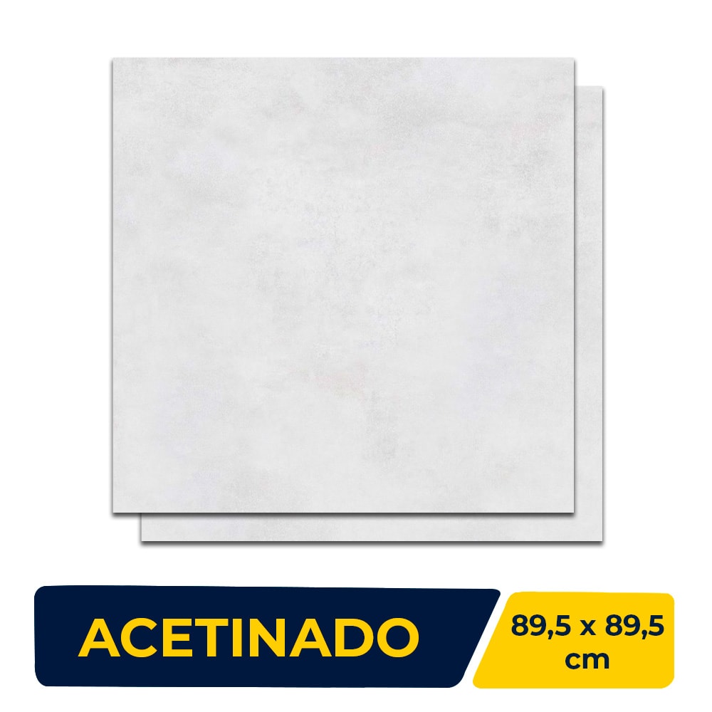 Porcelanato Acetinado 89,5x89,5cm Caixa 2,40m² Incepa Polis Off White Retificado - INC04DI0016