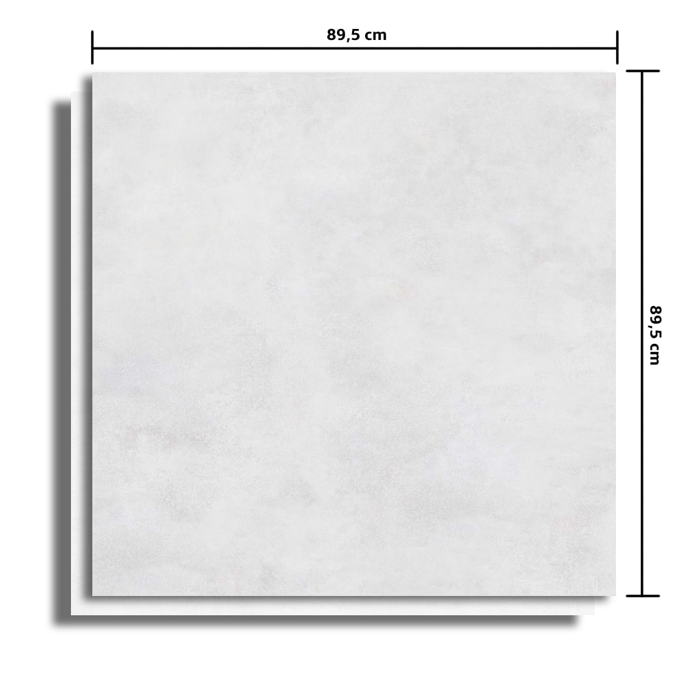 Porcelanato Acetinado 89.5x89.5cm Caixa 2,40m² Polis Off White Retificado - INC04DI0016