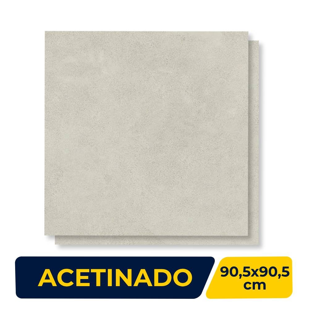 Porcelanato Acetinado 90.5x90.5cm Caixa 1,64m² Villagres London Bone Retificado - 910015