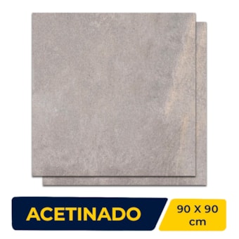 Porcelanato Roca Artisan Gris Mate Acetinado 90x90cm Cinza Retificado