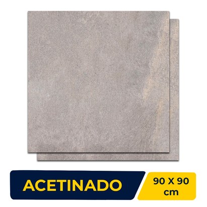 Porcelanato Acetinado 90x90cm Caixa 1,60m² Incepa Quartzita Cinza Retificado - 64240108