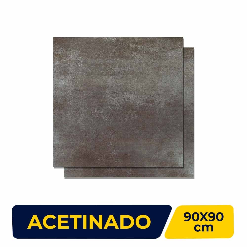 Porcelanato Acetinado 90x90cm Caixa 1,60m² Roca Vulcano MT Retificado - FK4019B38