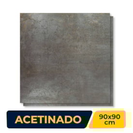 Porcelanato Acetinado 90x90cm Caixa 1,60m² Roca Vulcano Retificado - FK4019B38