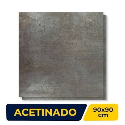 Porcelanato Acetinado 90x90cm Caixa 1,60m² Roca Vulcano Retificado - FK4019B38