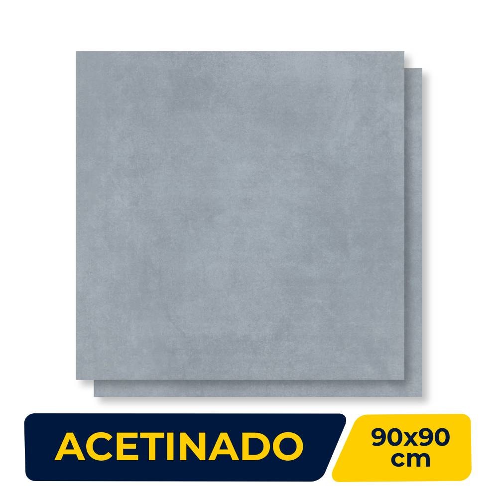 Porcelanato Acetinado 90x90cm Caixa 2,40m² Incepa Duo Concret Gris 7MM Retificado - INC08DI0039A