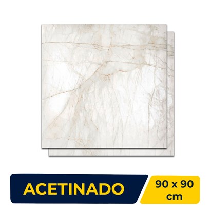 Porcelanato Acetinado 90x90cm Caixa 2,40m² Incepa Marmo Real Retificado - INC04DI0018A