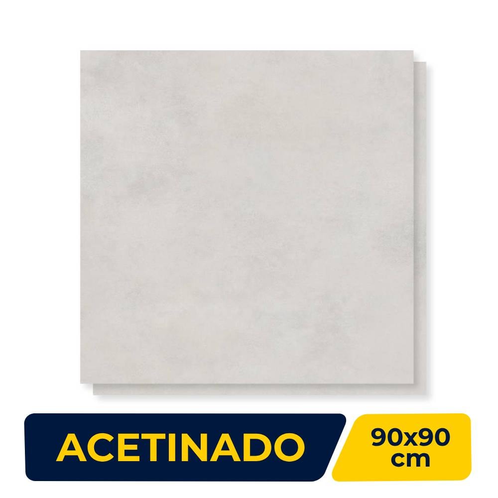 Porcelanato Acetinado 90x90cm Caixa 2,40m² Incepa Polis Cinza Retificado - INC04DI0014A