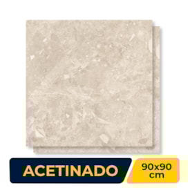 Porcelanato Acetinado 90x90cm Caixa 2,40m² Roca Ceppo Di Gre Bege Retificado - ROC04DI00201