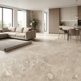 Porcelanato Acetinado 90x90cm Caixa 2,40m² Roca Ceppo Di Gre Bege Retificado - ROC04DI00201