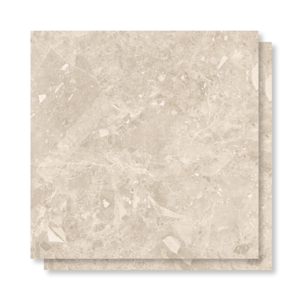 Porcelanato Acetinado 90x90cm Caixa 2,40m² Roca Ceppo Di Gre Bege Retificado - ROC04DI00201