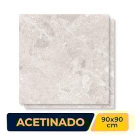 Porcelanato Acetinado 90x90cm Caixa 2,40m² Roca Ceppo Di Gre Off White Retificado - ROC04DI00211