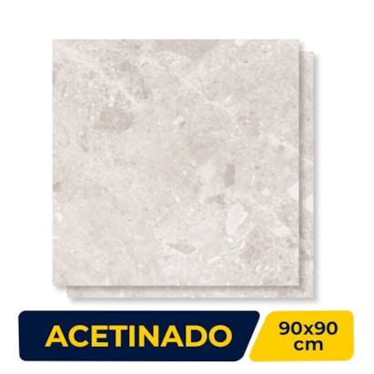Porcelanato Acetinado 90x90cm Caixa 2,40m² Roca Ceppo Di Gre Off White Retificado - ROC04DI00211