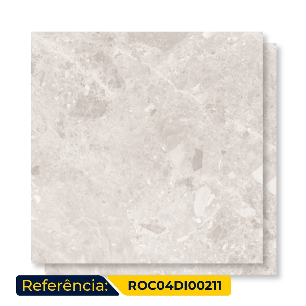 Porcelanato Acetinado 90x90cm Caixa 2,40m² Roca Ceppo Di Gre Off White Retificado - ROC04DI00211