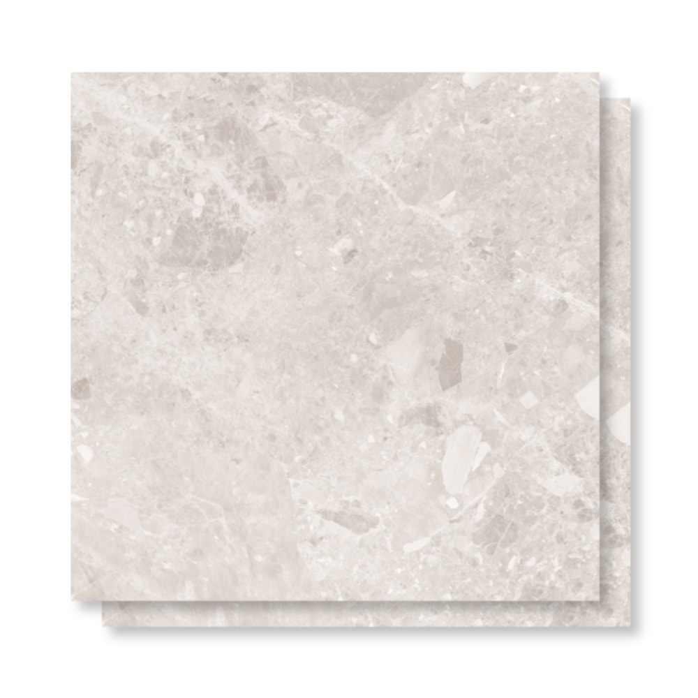 Porcelanato Acetinado 90x90cm Caixa 2,40m² Roca Ceppo Di Gre Off White Retificado - ROC04DI00211