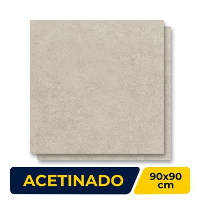 Porcelanato Acetinado 90x90cm Caixa 2,40m² Roca Limestone Greige Retificado - ROC08DI00081