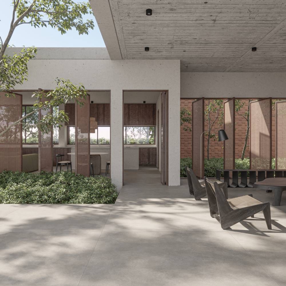 Porcelanato Acetinado 90x90cm Caixa 2,40m² Roca Quadra Greige Retificado - ROC04DI00041