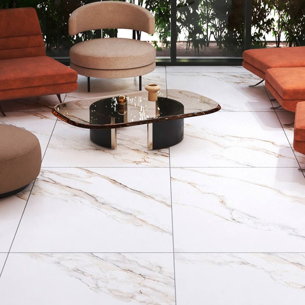 Porcelanato Acetinado 90x90cm Caixa 2,43m² Delta Dharma Oro Retificado - 2914