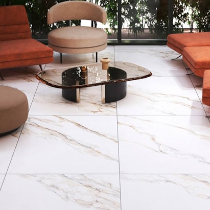 Porcelanato Acetinado 90x90cm Caixa 2,43m² Delta Dharma Oro Retificado - 2914