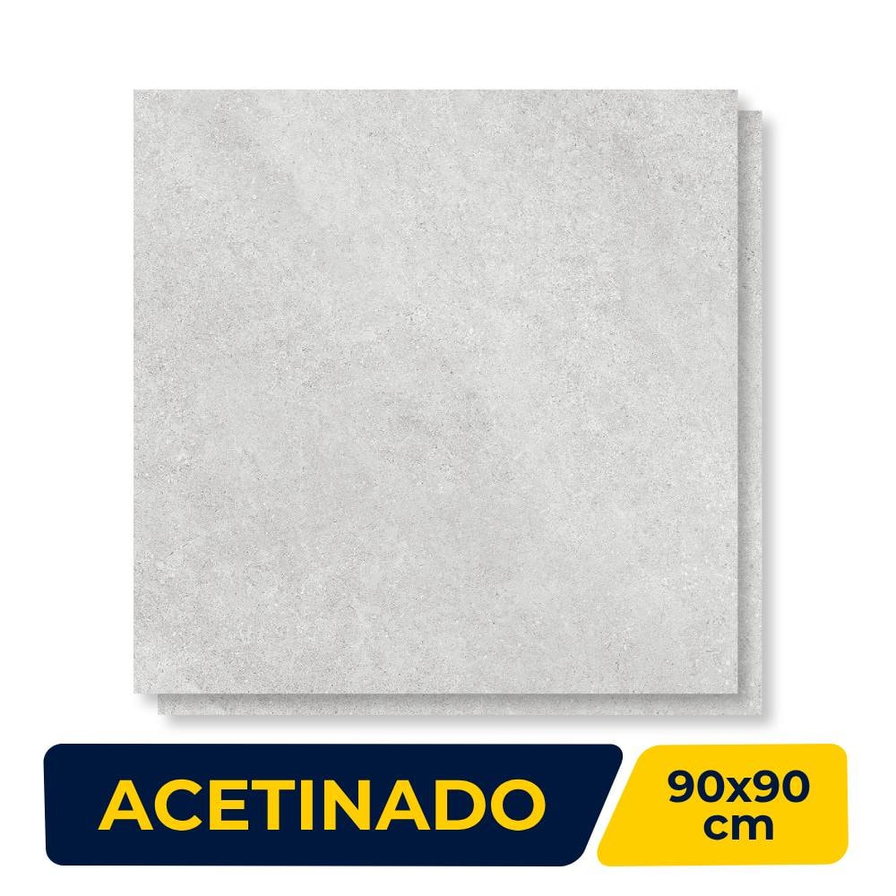 Porcelanato Acetinado 90x90cm Caixa 2,43m² Delta Limestone Off White Retificado - 3147