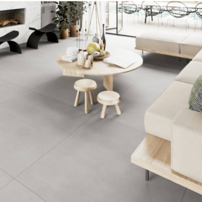 Porcelanato Acetinado 90x90cm Caixa 2,43m² Delta Obelisco Beton Light Retificado